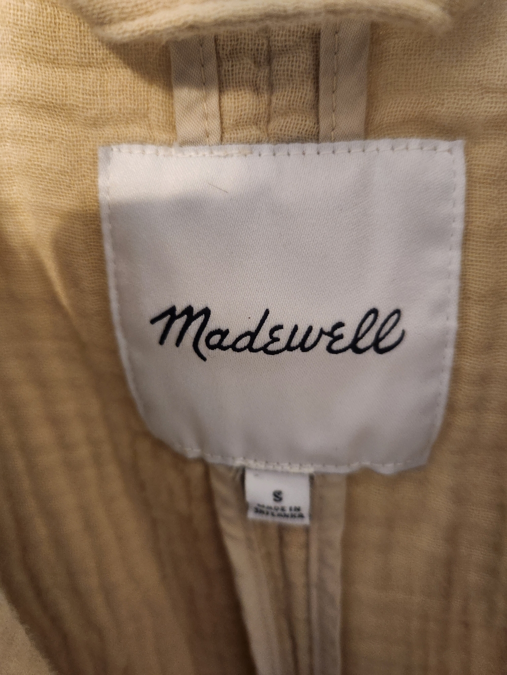 Madewell Lightspun Dorser Blazer, Beige, Womens, Small Oversized. 100% Cotton - Picture 4 of 5